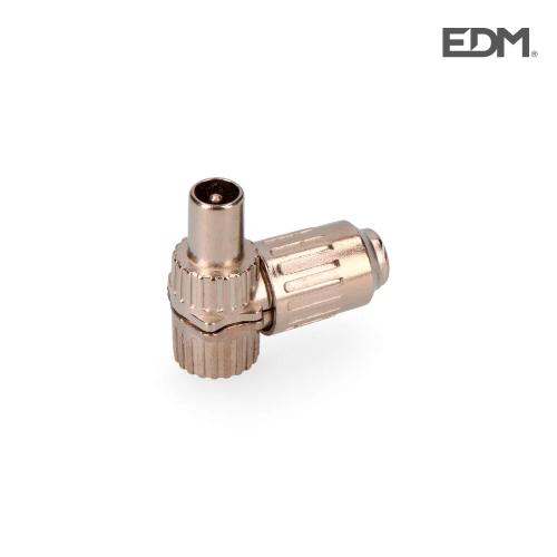 Ficha Macho Tv Metalica Curva 9,5mm