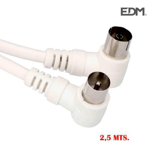 Prolongador Tv-Video Curvo 9,5Mm 2,5M Env. Branco