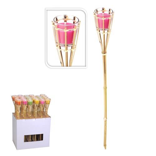 Tocha de Jardim com Vela de Citronela Anti-Mosquito Ø7,5x76cm Euro/U