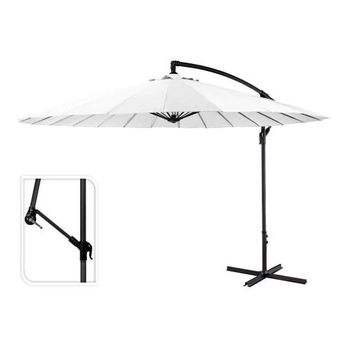 Parasol Excentrico 300cm Branco Corpo Aluminio