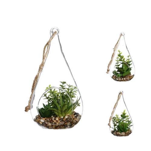 Jarrão Com Planta Decorativa 10X19,5Cm