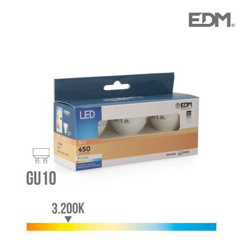 Kit 3 Lâmpadas Dicroicas Led Gu10 5W 450 Lm 3200K