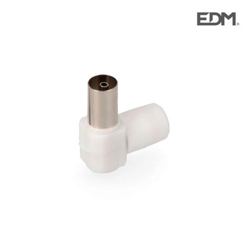 Ficha Tv Femea Curva 9,5mm Edm Embalada