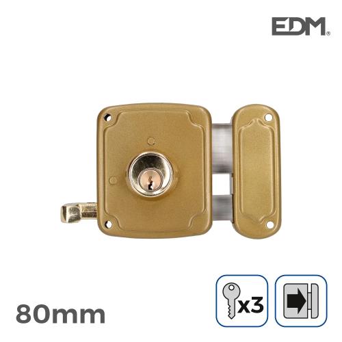 Fechadura Direita 80Mm 3 Chaves Incluidas
