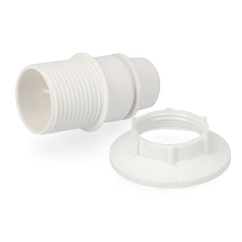 Casquilho E-14 Semi-Rosca + Anilha Branco Retract.