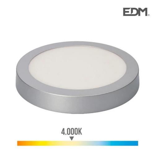 Downlight LED Superfície Redondo 20w 1500lm 4000k Luz Dia Cromado Ø22,5x4cm Edm