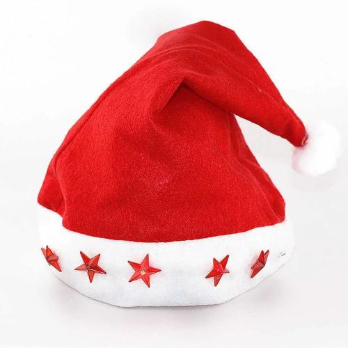 Gorro Pai Natal com Luzes LED 30x40cm