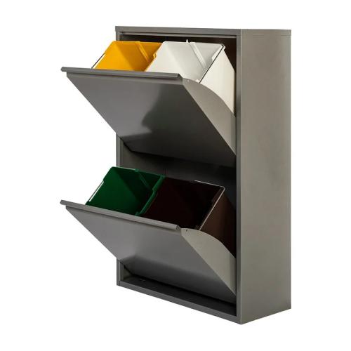 Armario Metalico Reciclagem 4 Gavetas Cinzento