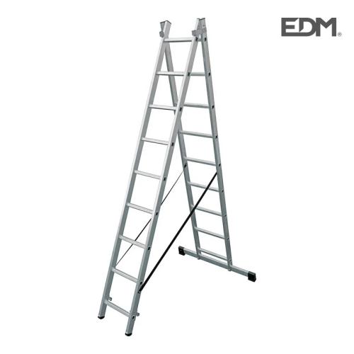 Escada Transformável de Alumínio 2x9 Etapas Edm
