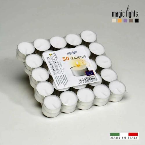 Pack 50 Velas Blancas 12Gr. Magic Lights
