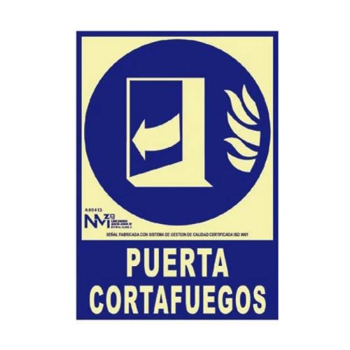Sinal de Extinção Porta Corta-Fogo Fechar Depois.