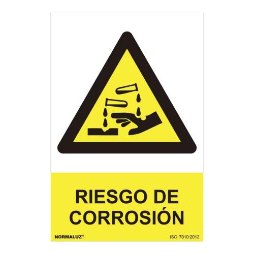 Sinal Perigo Risco de Corrosão (Pvc 0.7mm) 30x4.