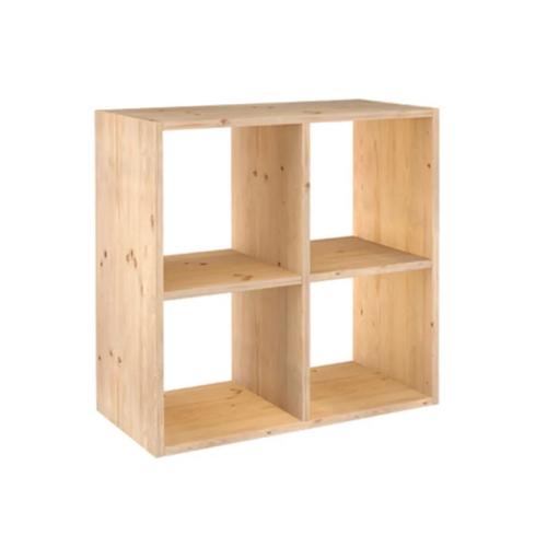 Estante Modular Com 2X2 Cubos Dinamic Pinho Maciço