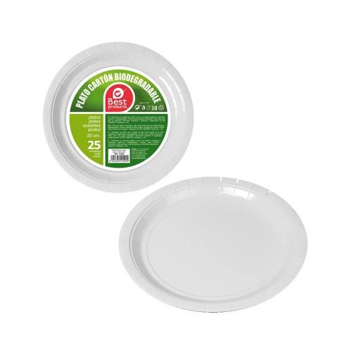 Pack 25Un Prato Branco Papelão 20Cm Best Products