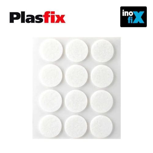 Pack 12 Feltros Adesivos Sinteticos Brancos, Ø22mm Plasfix Inofix
