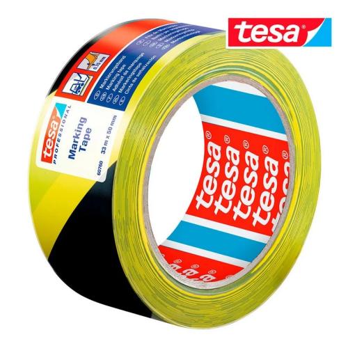 Fita de Sinalização Adesivo Preto/Amarelo 33m X 5.