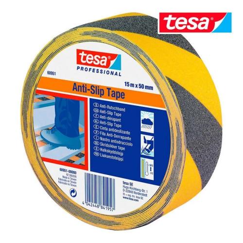Fita Antiderrapante Preta/Amarecla 15m X 50mm 609.