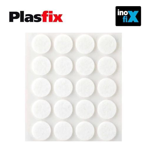 Pack 20 Feltros Adesivos Sinteticos Brancos, Ø17mm Plasfix Inofix