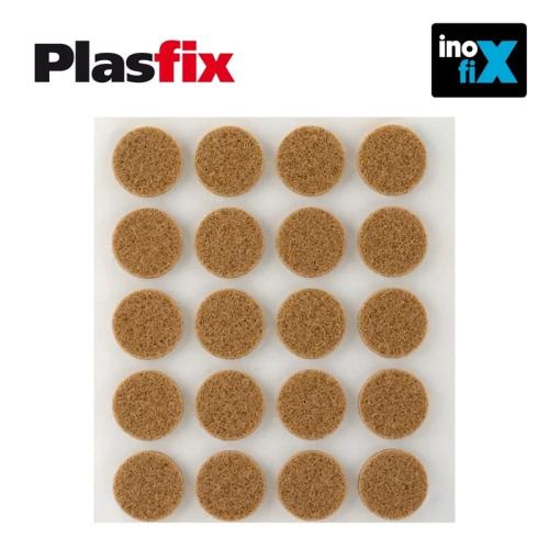 Pack 20 Feltros Adesivos Sinteticos Castanhos, Ø17mm Plasfix Inofix