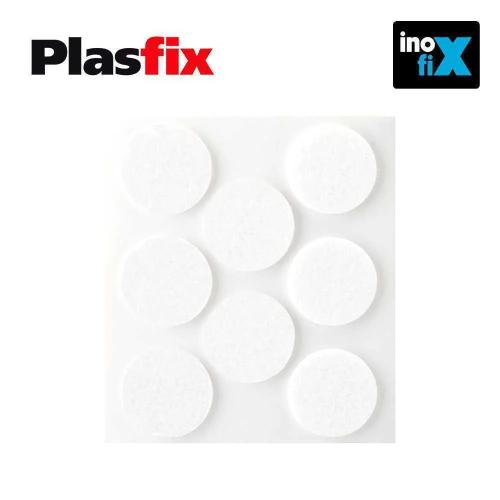 Pack 8 Feltros Adesivos Sinteticos Brancos, Ø27mm Plasfix Inofix
