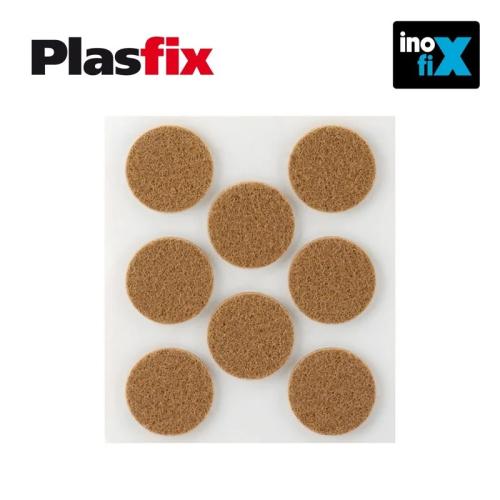 Pack 8 Feltros Adesivos Sinteticos Castanho, Ø27mm Plasfix Inofix