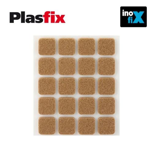 Pack 20 Feltros Adesivos Sinteticos Castanho 17x17mm Plasfix Inofix