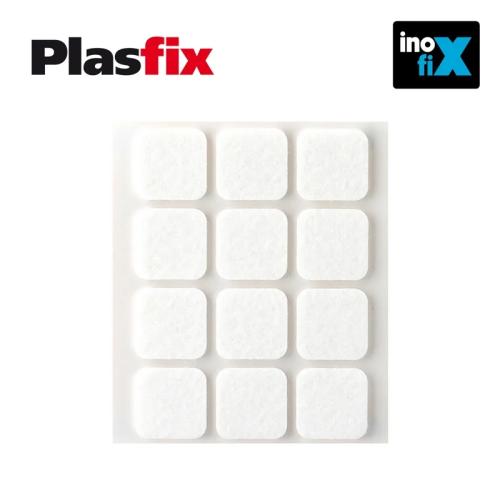 Pack 12 Feltros Adesivos Sinteticos Brancos 22x22mm Plasfix Inofix