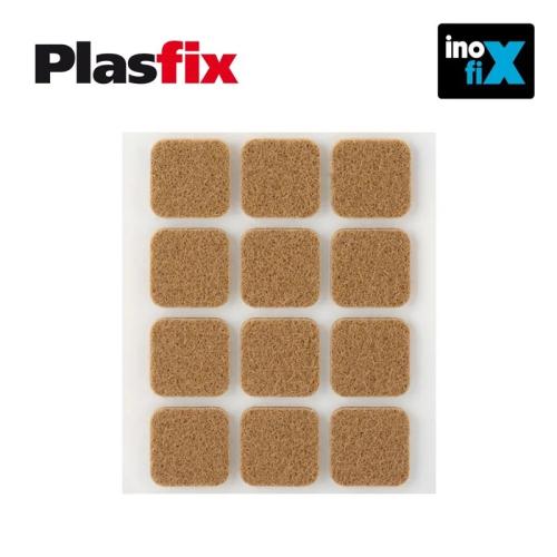 Pack 12 Feltros Adesivos Sinteticos Castanho 22x22mm Plasfix Inofix