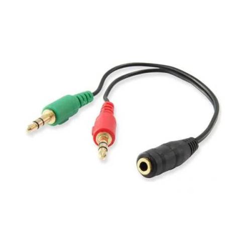 Cabo Audio Splitter Ewent Ec1642 1xjack 3.5mm Fêmea para 2xjack 3.5mm Macho 0.15m Preto