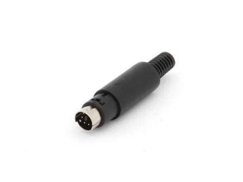 Conector Mini-Din Macho 6p Negro