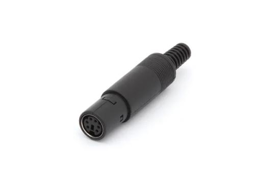 Conector Mini-Din 6p Hembra Negro