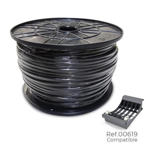 Rolo De Cabo Acrilico 1kw 2x1mm Preto 400m