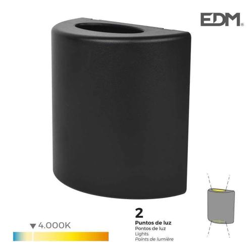 Candeeiro de Parede LED 3w 60lm 4000k Luz Dia Ip54 12x12x6cm Oval Edm
