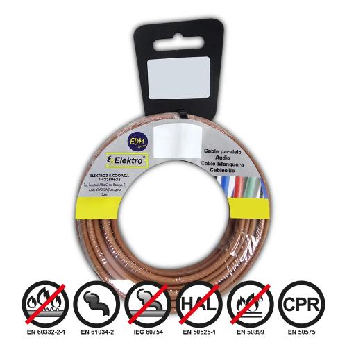 Rolo de Cabo Flexível 2,5mm Castanho Livre de Halogéneos 50m