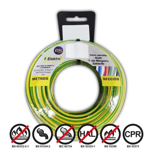 Rolo de Cabo Flexível 4mm Bicolor Livre de Halogéneos 50m