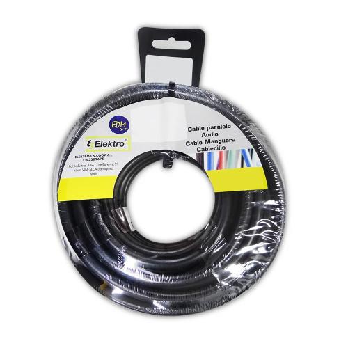 Rolo Audio Paralelo Acrilíco Preto 2x1mm 50m Edm