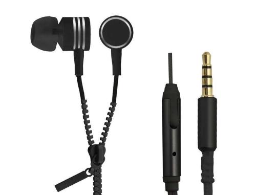 Auriculares Zipper C/ Microfone Preto - Esperanza