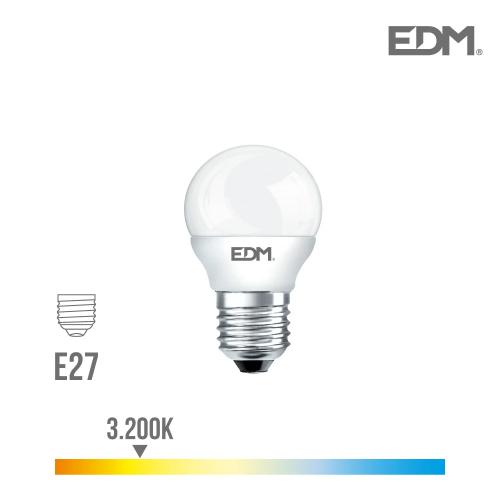Lâmpada Esférica Led E27 6w 500lm 3200k Luz Quente