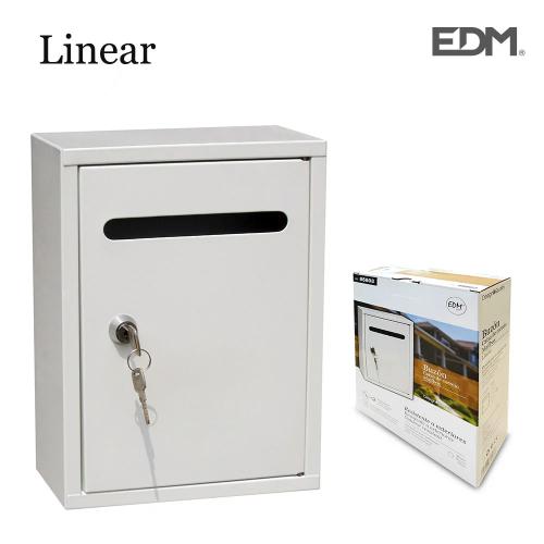 Caixa de Correio em Aço Modelo Linear Branco