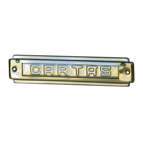 Placa Cartas Latao Pulido 22x5cm