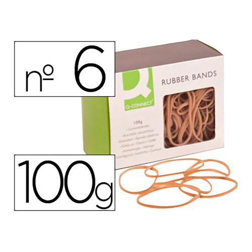 Elásticos Q-connect 100gr. Nº6 60x2mm