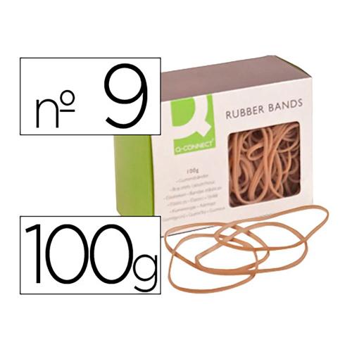 Elásticos Q-connect 100gr. Nº9 90x2mm
