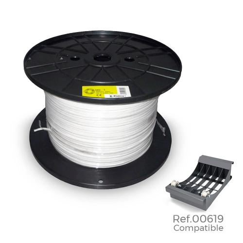 Bobine De Cabo Áudio 2x1,5mm Plano Branco 400mts