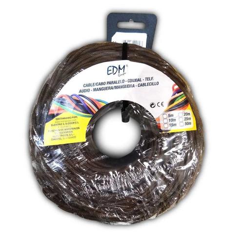 Cabo Áudio Paralelo Trançado 3x2,5mm Castanho 25m