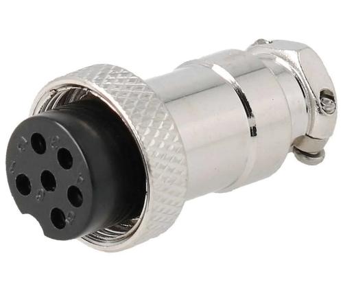 Conector De Microfone Aéreo Fêmea De 6 Pinos