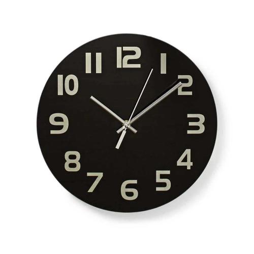 Reloj de Pared | Diámetro: 300 Mm | Cristal | Negro