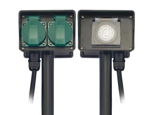 Tomada Dupla com Temporizador - para Exterior