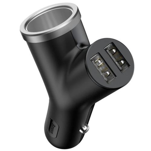 Carregador de Carro 2 X Usb e Isqueiro Preto