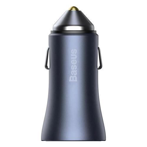 Carregador de Carro 2 X Usb 40w Cinza Baseus