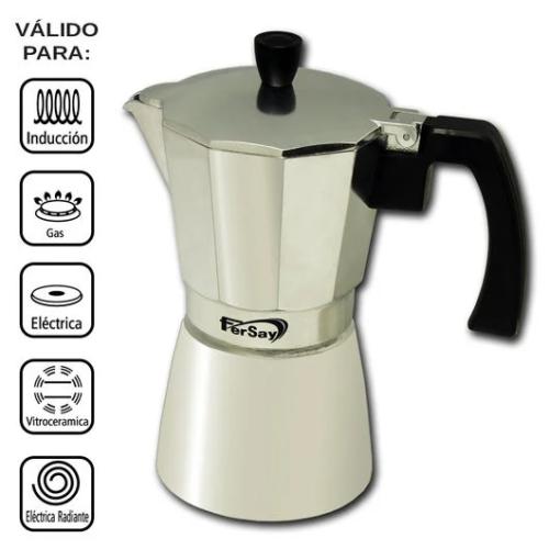 Cafetera italiana induccion y resto de fuegos, Fe.